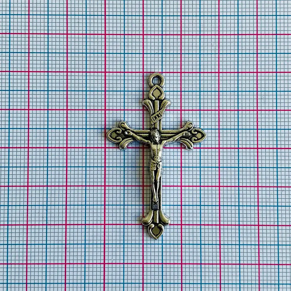 Dije Cruz Crucifijo Ornamentado • Zamak • 26x45 mm 2