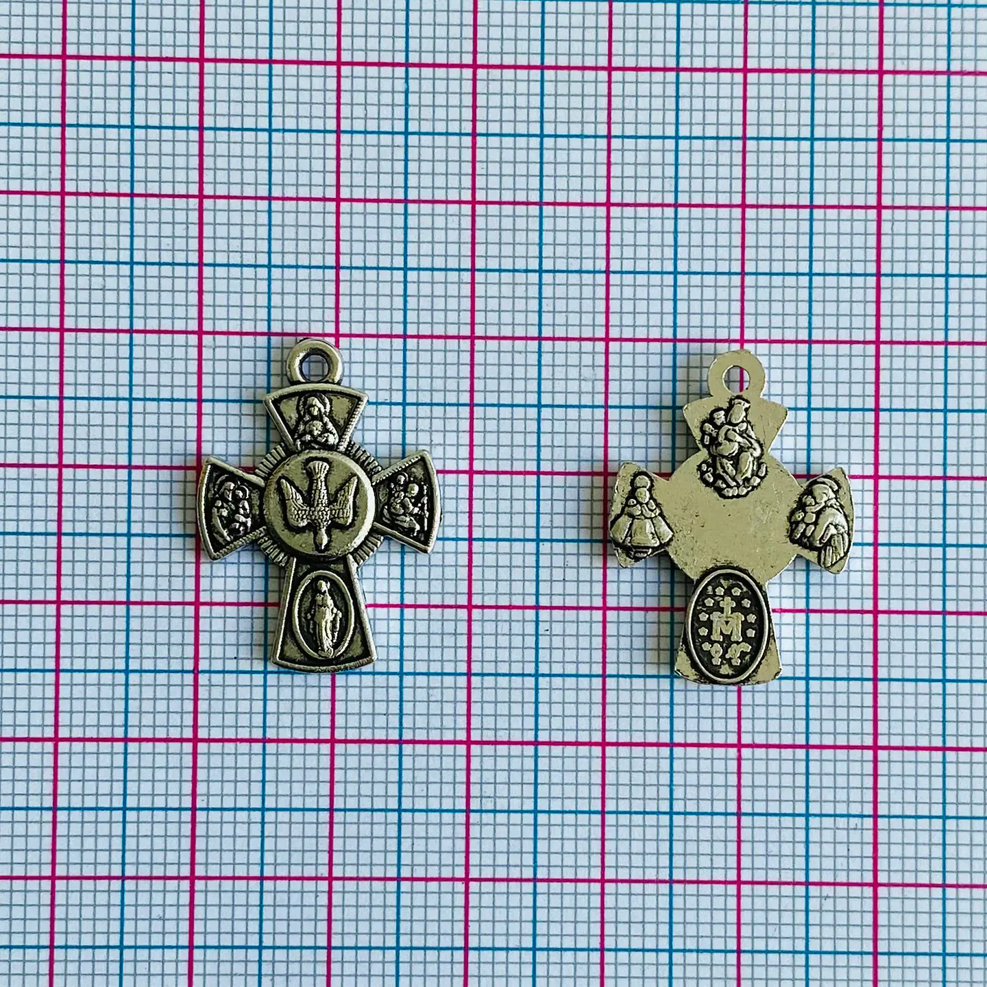 Dije Cruz de las Cuatro Evangelistas y Espíritu Santo • Zamak • 17x25 mm 2