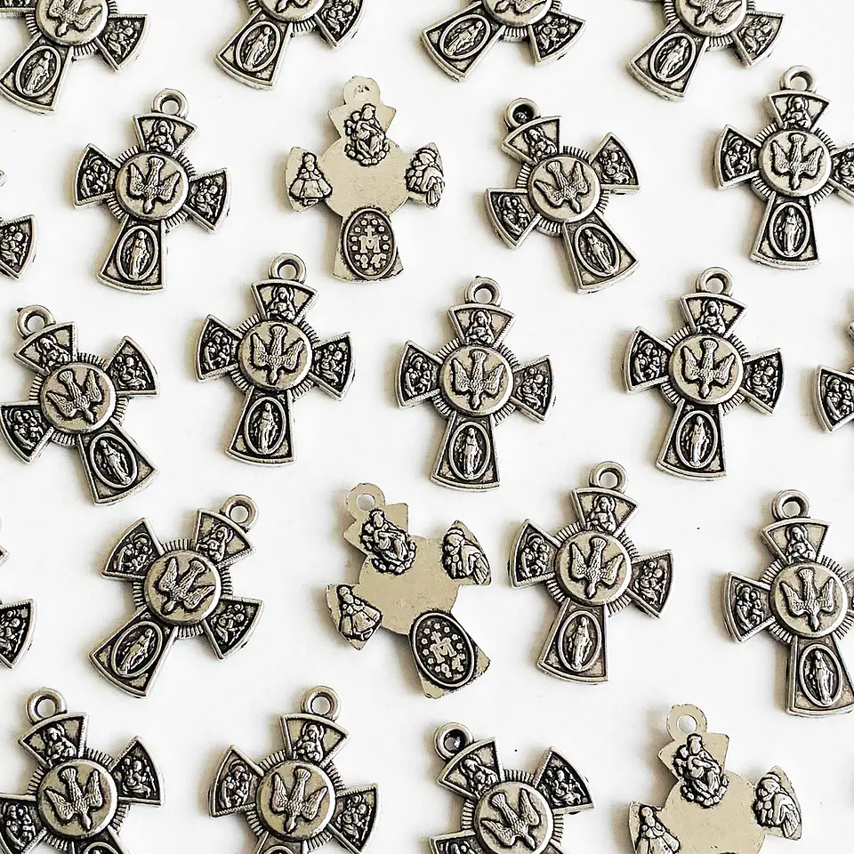 Dije Cruz de las Cuatro Evangelistas y Espíritu Santo • Zamak • 17x25 mm 1