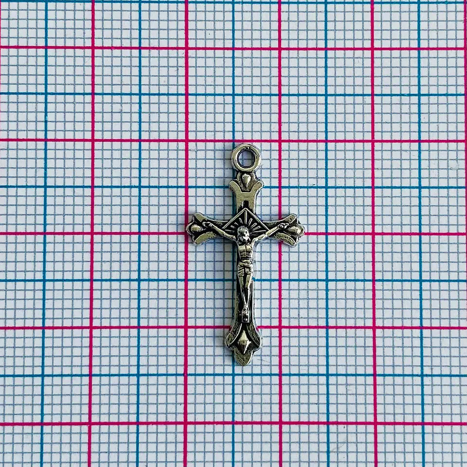 Dije Cruz Crucifijo Rayos • Zamak • 13x24 mm 2