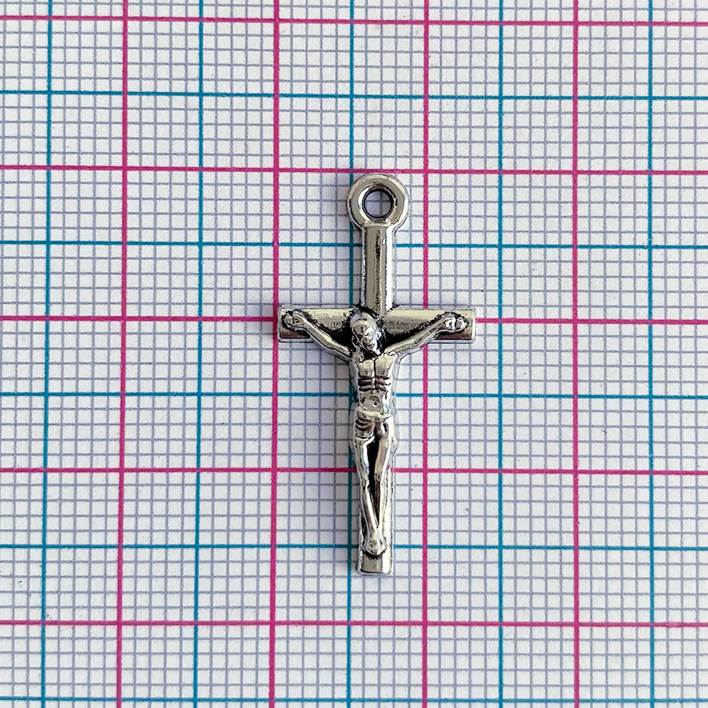 Dije Cruz Crucifijo Minimalista • Zamak • 13x27 mm 2