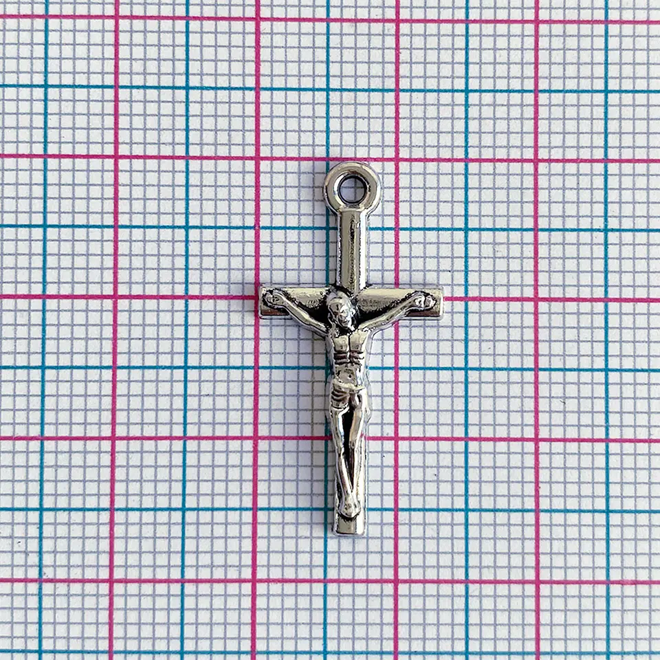 Dije Cruz Crucifijo Minimalista • Zamak • 13x27 mm 2