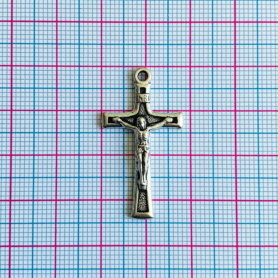 Dije Cruz Crucifijo de Fátima • Zamak • 18x34 mm 2