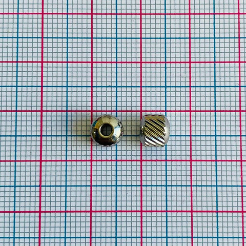 Separador de Barril Estriado Mediano Plateado • Acero • 6x6 mm