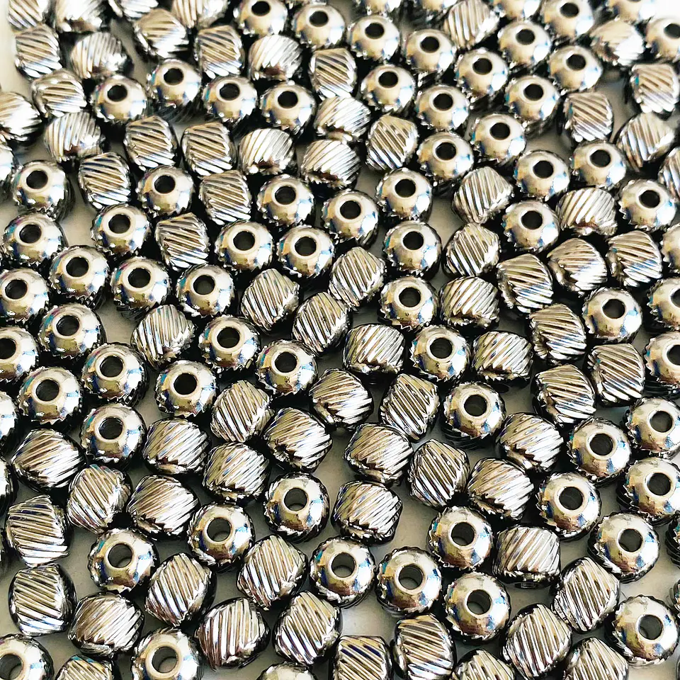 Separador de Barril Estriado Mediano Plateado • Acero • 6x6 mm 1