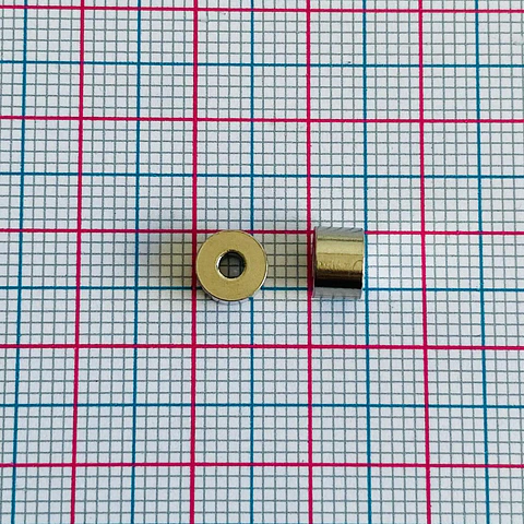 Separador Cilindro Liso Plateado • Acero • 6x6 mm