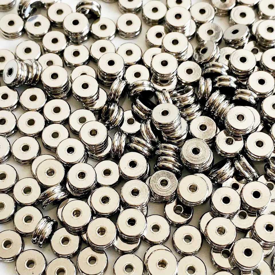 Separador de Doble Argolla Plateado • Acero • 6x6 mm 1