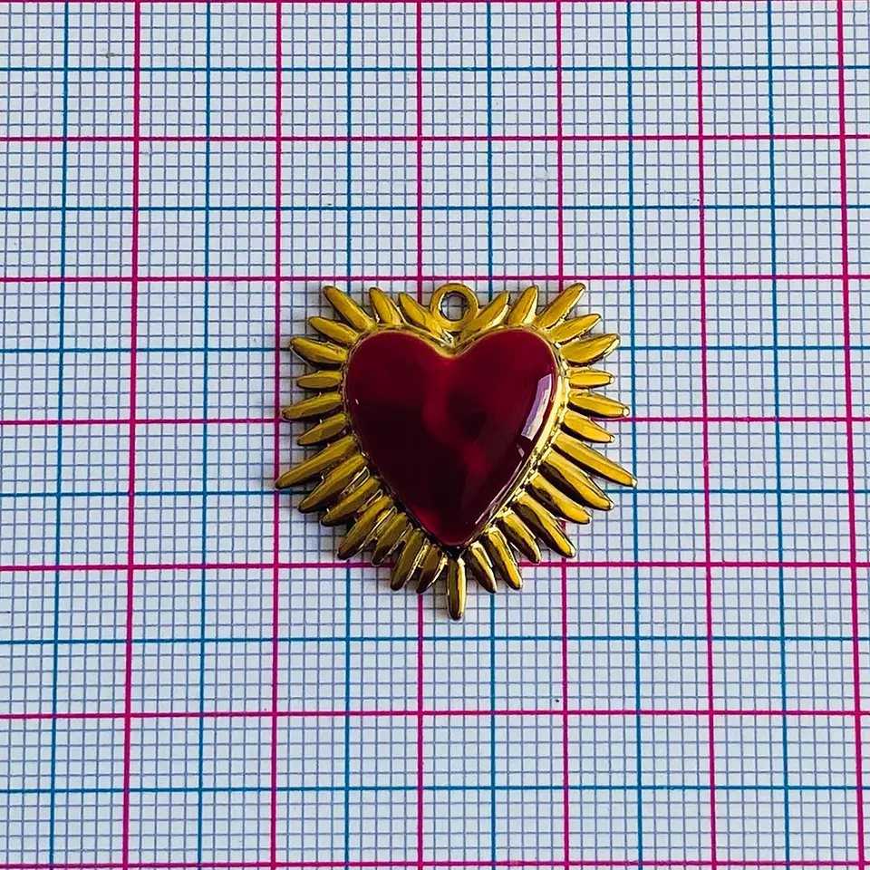 Dije Corazón Resplandeciente • Acero • 25x25 mm 2