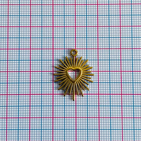 Dije Corazón Calado Resplandeciente • Acero • 18x23 mm