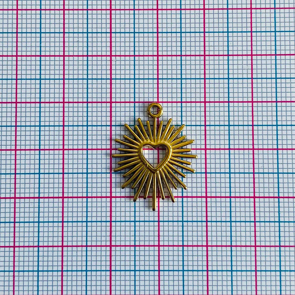 Dije Corazón Calado Resplandeciente • Acero • 18x23 mm 2
