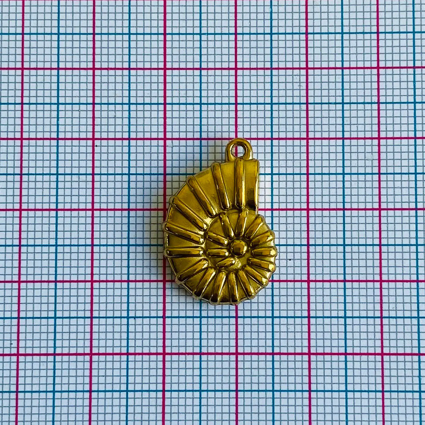 Dije Fósil de Ammonite • Acero • 15x23 mm 2