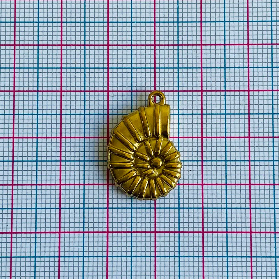 Dije Fósil de Ammonite • Acero • 15x23 mm 2
