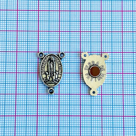 Centro para Rosario de la Virgen de Fátima • Zamak • 13x20 mm