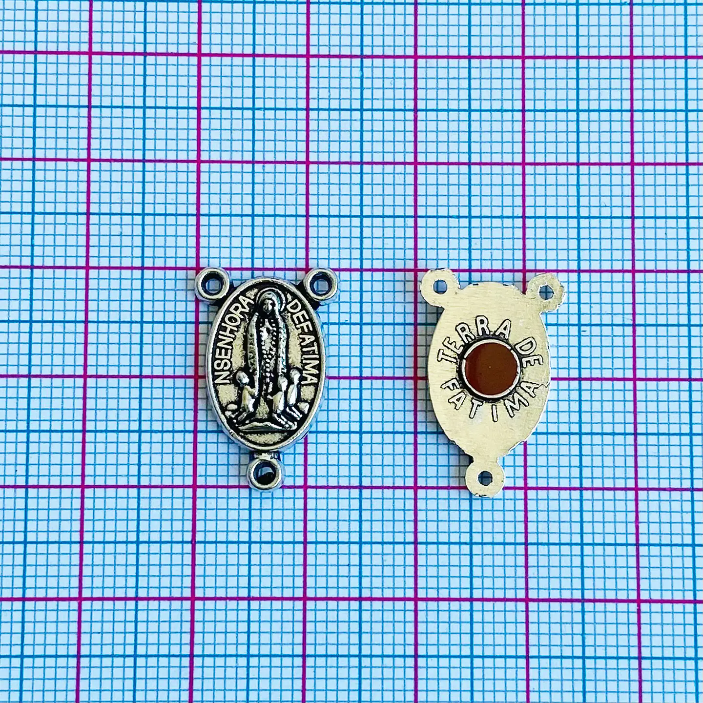 Centro para Rosario de la Virgen de Fátima • Zamak • 13x20 mm 2
