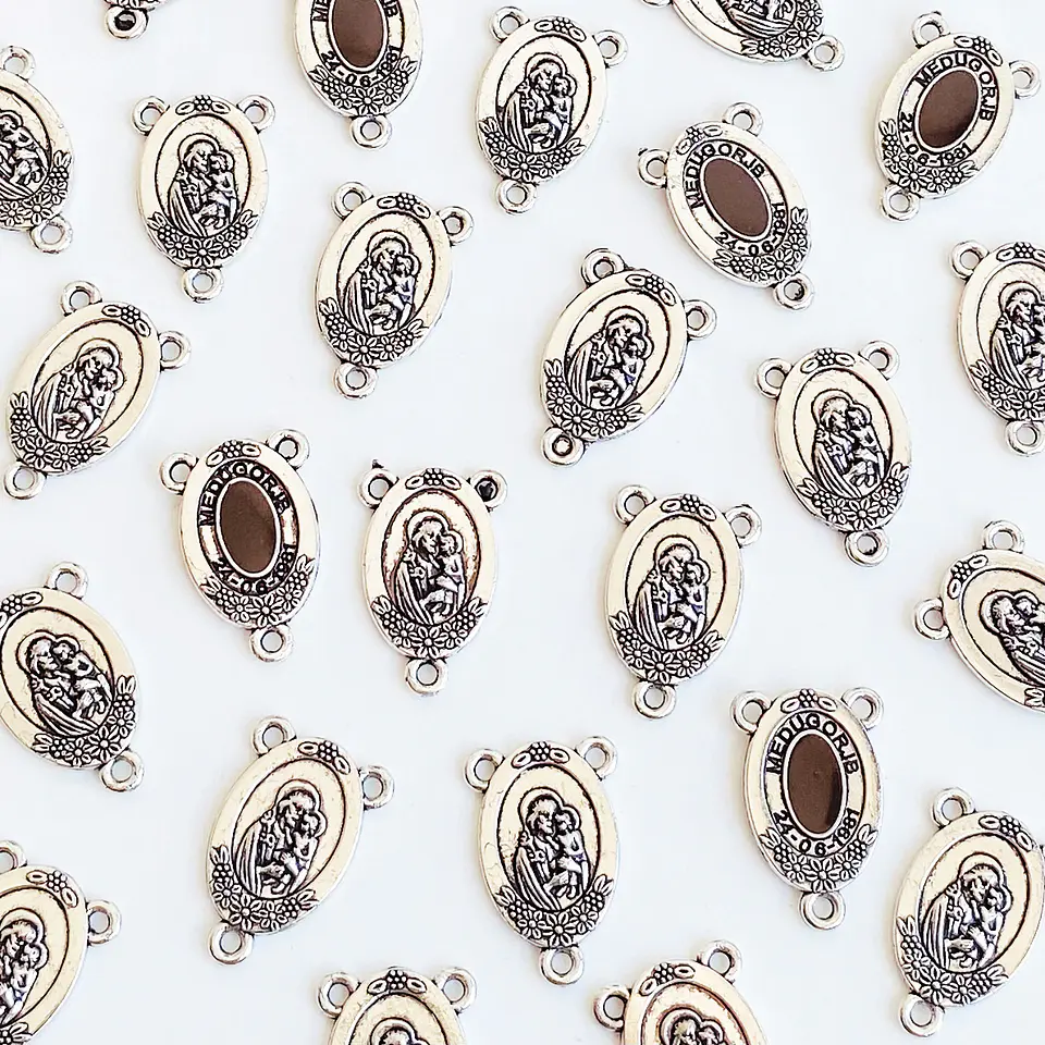 Centro para Rosario de San José y la Virgen de Medjugorje • Zamak • 15x22 mm 1