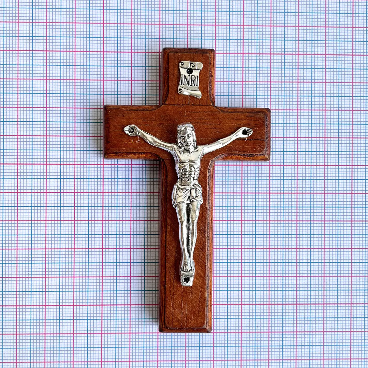 Cruz Cristo • Zamak • Madera • 46x60 mm 2