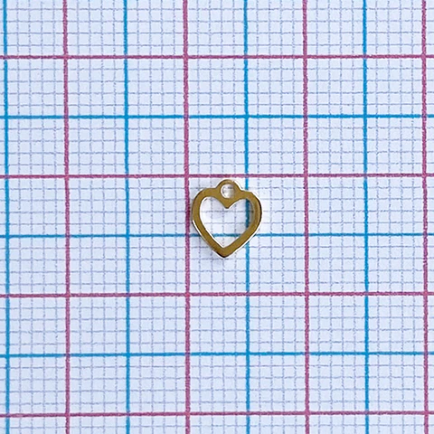 Mini Dije Corazón Silueta • Baño de Oro • 6x7 mm