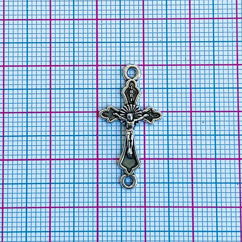 Dije Cruz Crucifijo Conector • Zamak • 14x26 mm
