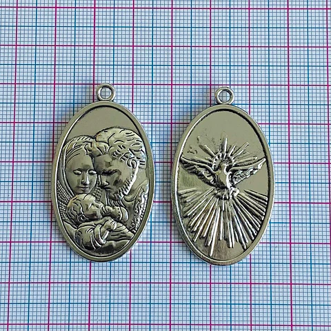 Medalla Sagrada Familia y Espíritu Santo • Zamak • 26x45 mm
