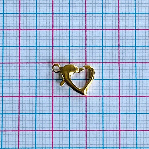 Broche Picoloro Corazón • Baño de Oro • 10x13 mm