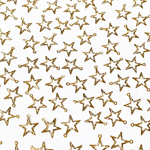 Mini Dije Estrella Silueta • Baño de Oro • 14x16 mm