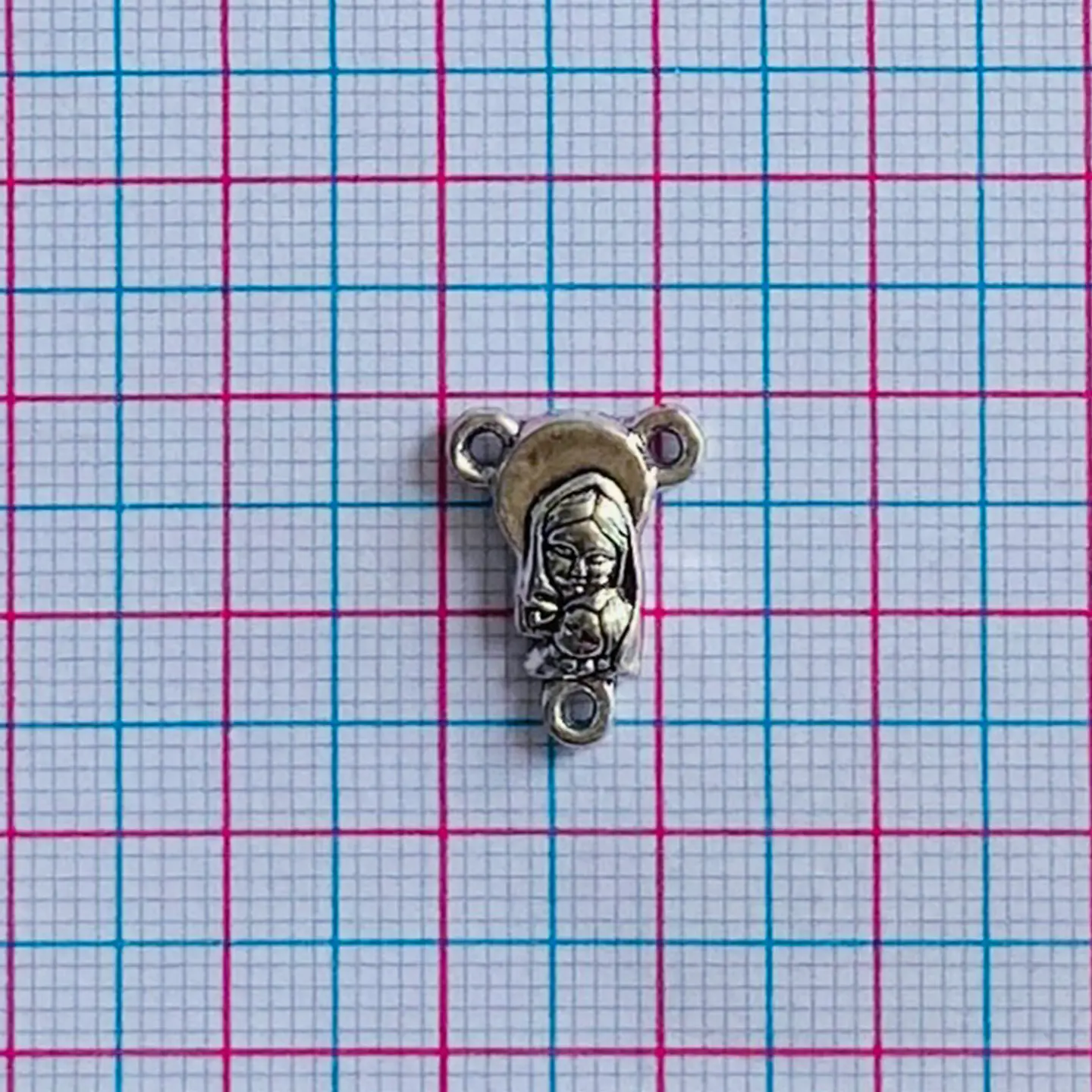 Crucero Sagrado Corazón de Jesús y la Virgen Madonna • Zamak • 12x16 mm 2