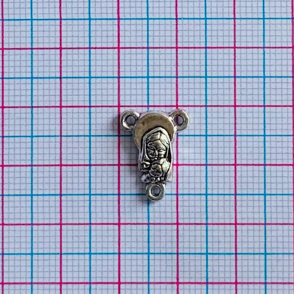 Crucero Sagrado Corazón de Jesús y la Virgen Madonna • Zamak • 12x16 mm 2