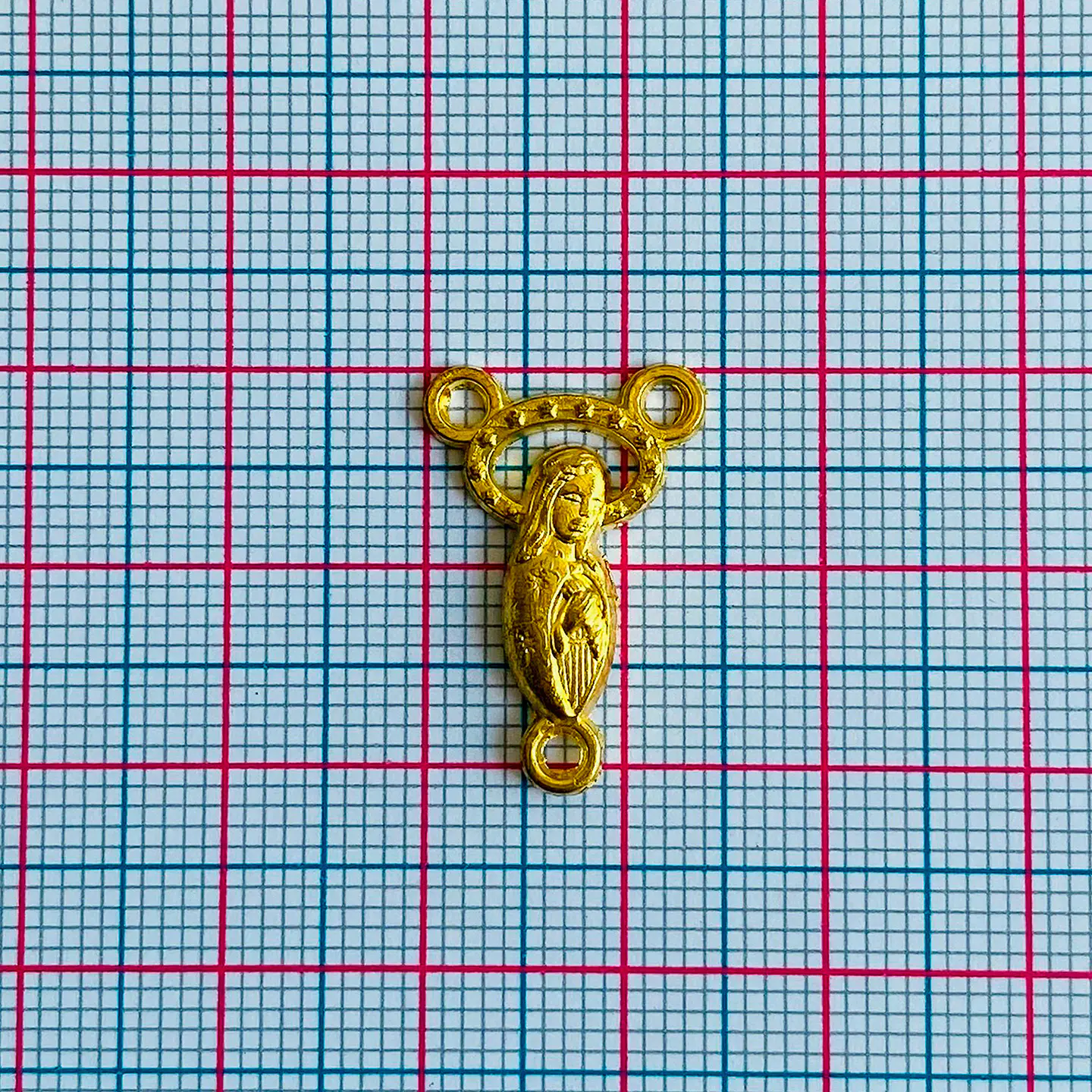 Crucero Virgen de la Paz Dorado • Zamak • 15x22 mm 2