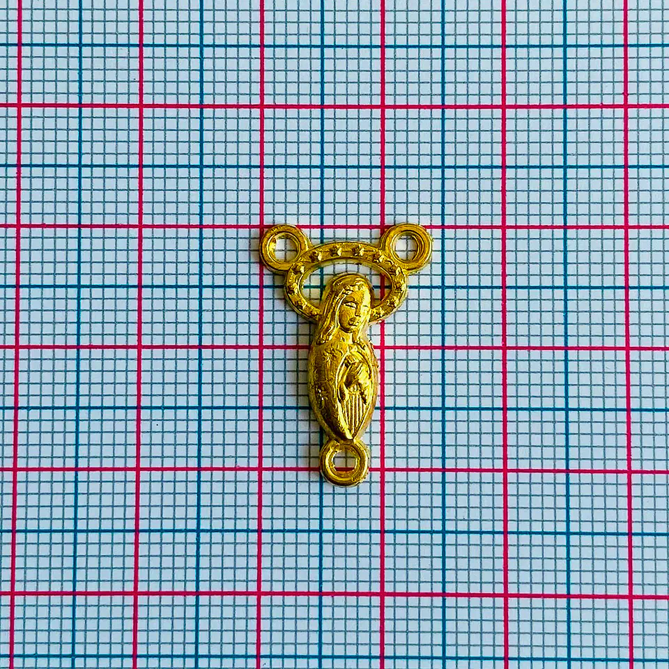 Crucero Virgen de la Paz Dorado • Zamak • 15x22 mm 2