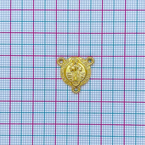 Crucero San Benito Dorado • Baño de Oro • 16x16 mm