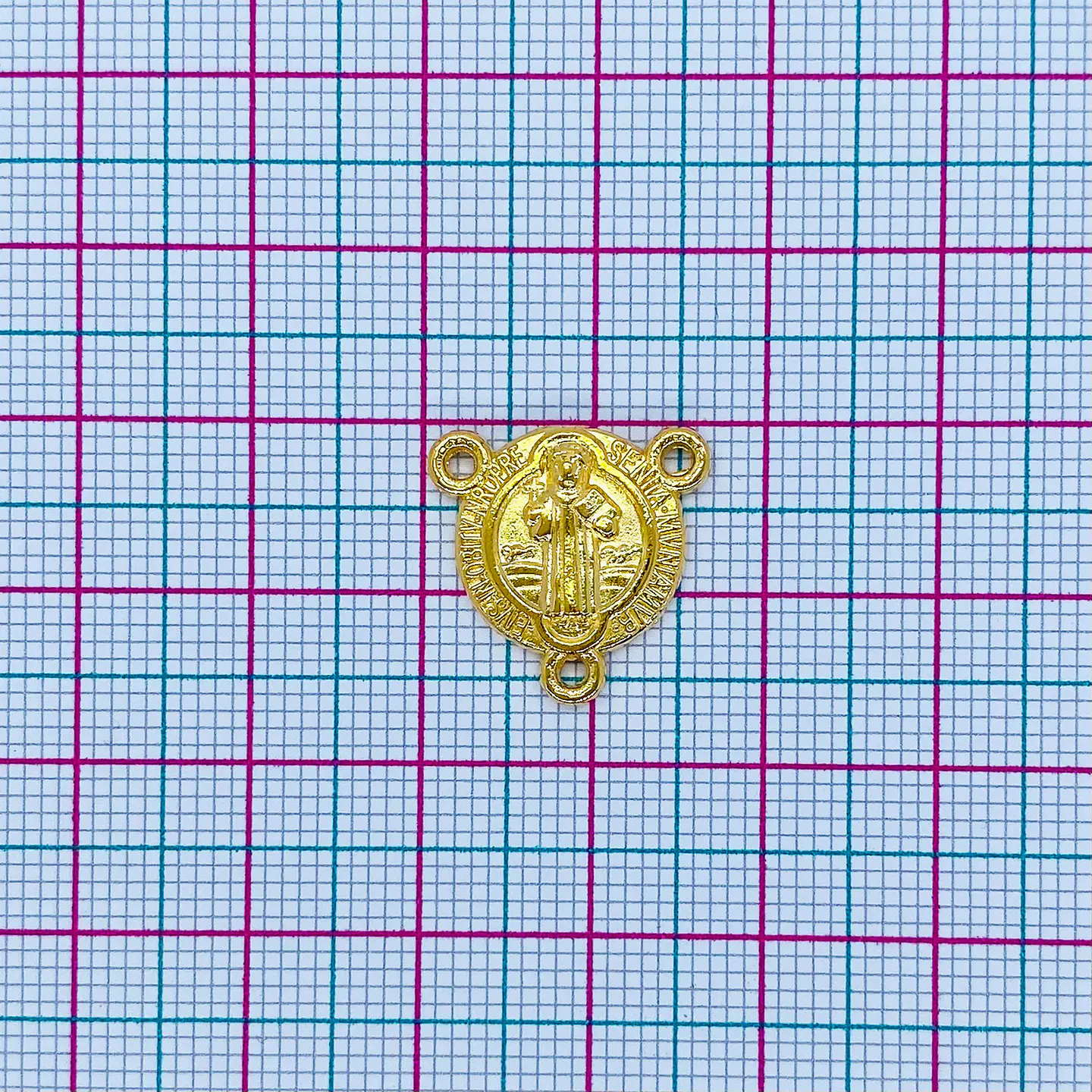 Crucero San Benito Dorado • Baño de Oro • 16x16 mm 2