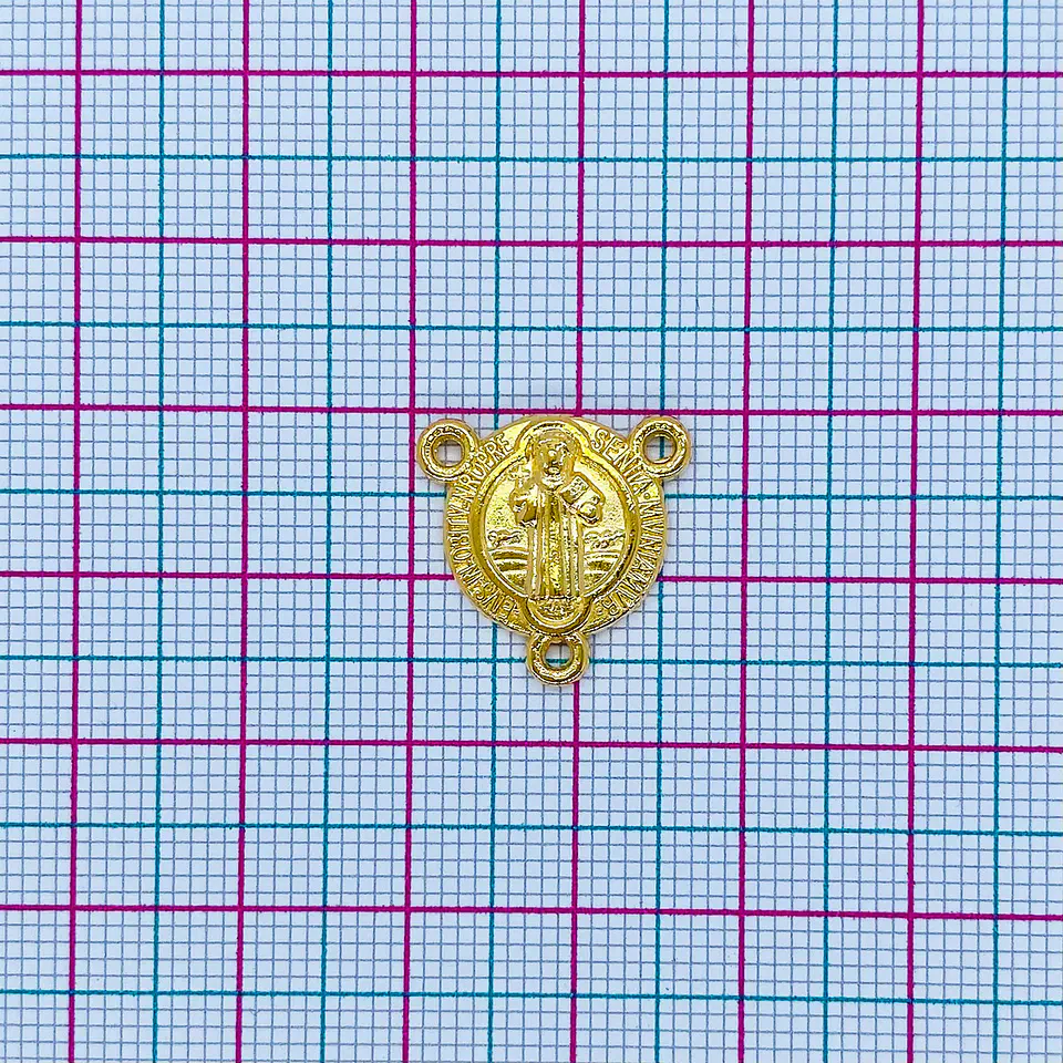 Crucero San Benito Dorado • Baño de Oro • 16x16 mm 2