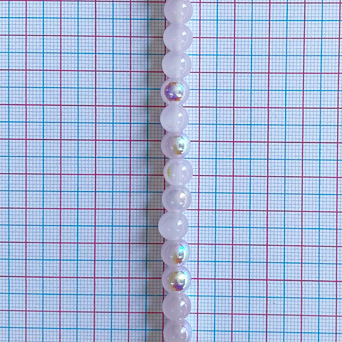 Perla Porcelanizada Brillo AB • Vidrio • 8 mm