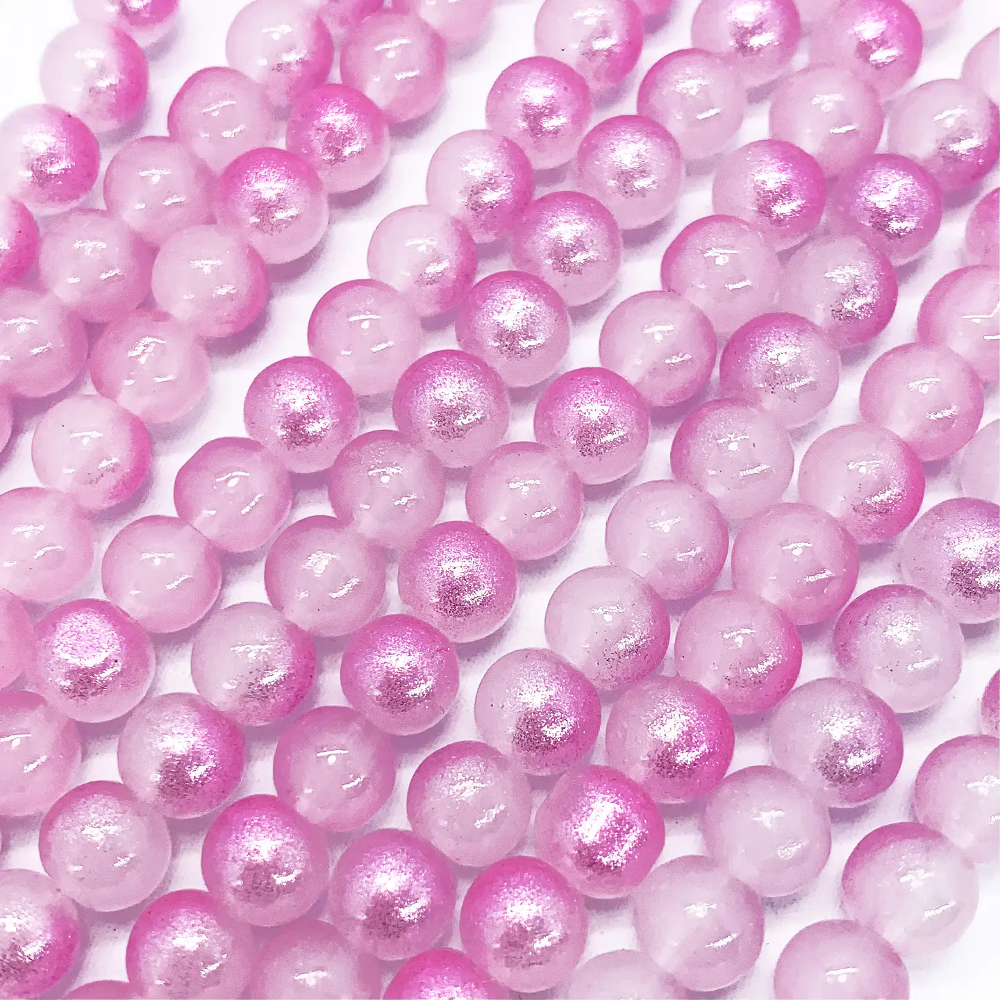 Perla Porcelanizada Efecto Hielo con Brillo AB • Vidrio • 8 mm 7