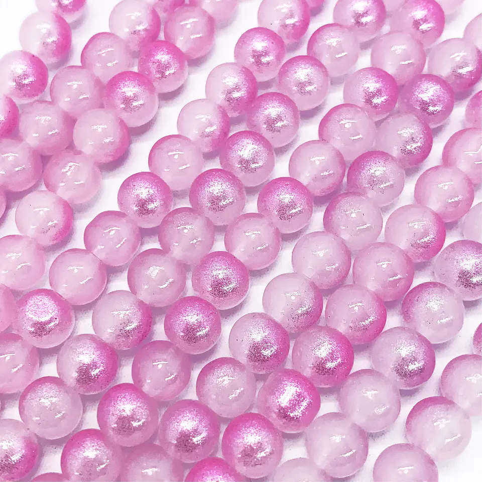 Perla Porcelanizada Efecto Hielo con Brillo AB • Vidrio • 8 mm 7
