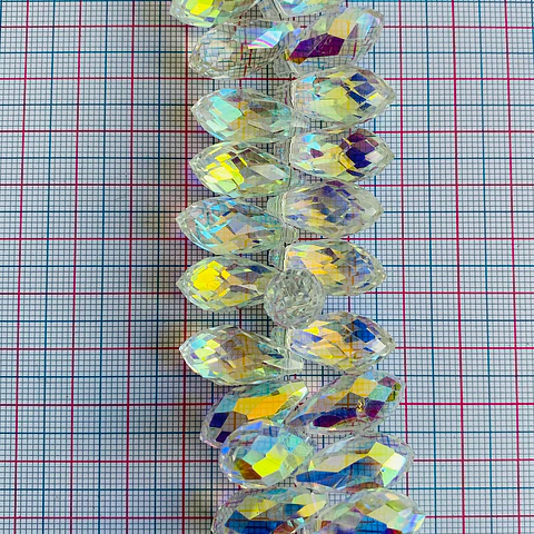 Gota Transparente con Brillo AB • Cristal • 15x20 mm