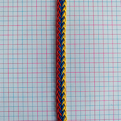 Cordón Trenzado Tricolor • 10 mm