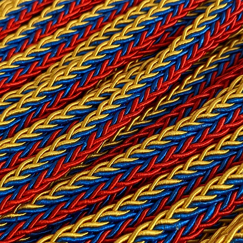 Cordón Trenzado Tricolor • 10 mm