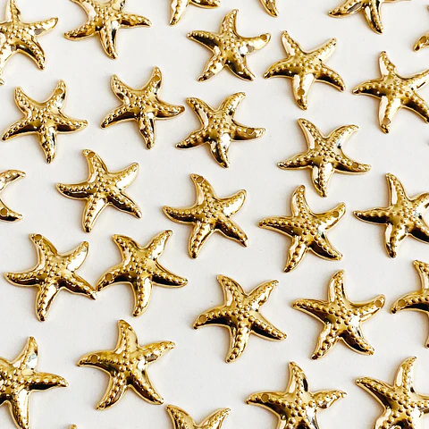 Dije Estrella de Mar • Baño de Oro • 20x20 mm