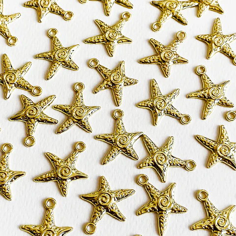 Dije Estrella de Mar Texturizada • Cover Gold • 20x25 mm
