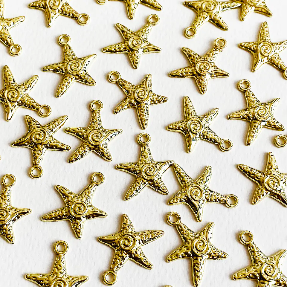 Dije Estrella de Mar Texturizada • Cover Gold • 20x25 mm 1