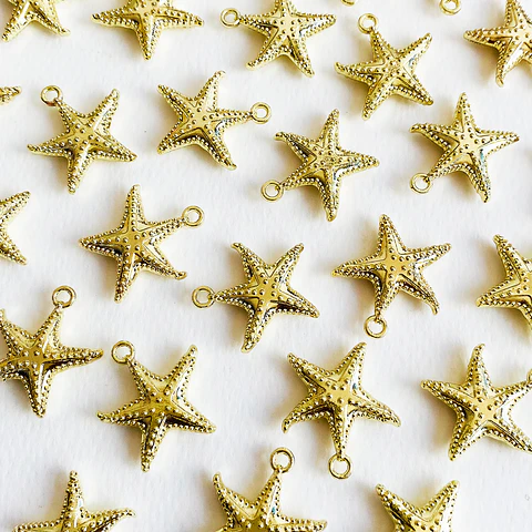 Dije Estrella de Mar Punteada • Cover Gold • 21x24 mm