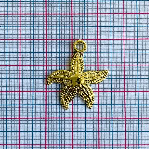Dije Estrella de Mar de Cinco Puntas • Cover Gold • 24x26 mm