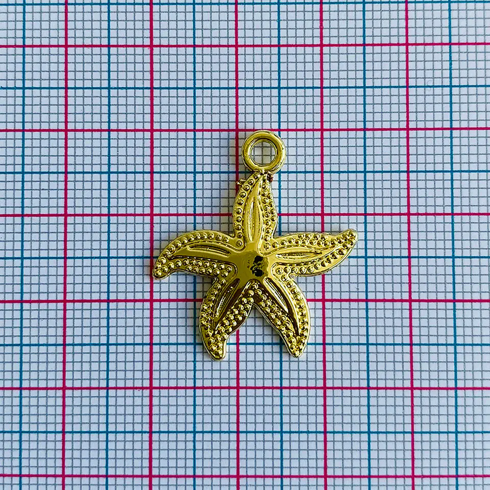 Dije Estrella de Mar de Cinco Puntas • Cover Gold • 24x26 mm 2