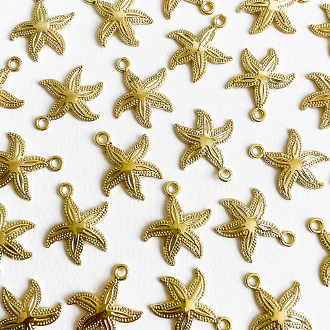 Dije Estrella de Mar de Cinco Puntas • Cover Gold • 24x26 mm