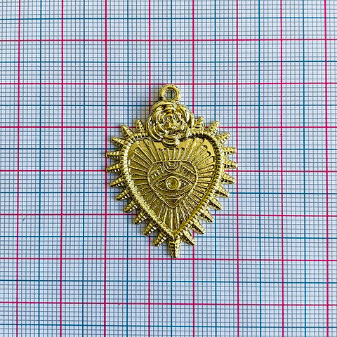 Dije Sagrado Corazón Exvoto • Cover Gold • 30x40 mm