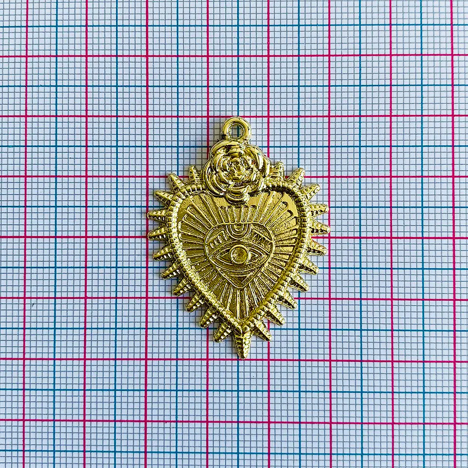 Dije Sagrado Corazón Exvoto • Cover Gold • 30x40 mm 2