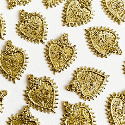 Dije Sagrado Corazón Exvoto • Cover Gold • 30x40 mm