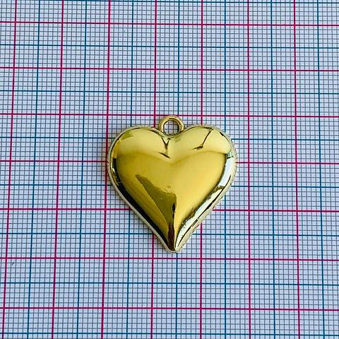 Dije de Corazón Liso Dorado • Cover Gold • 27x30 mm