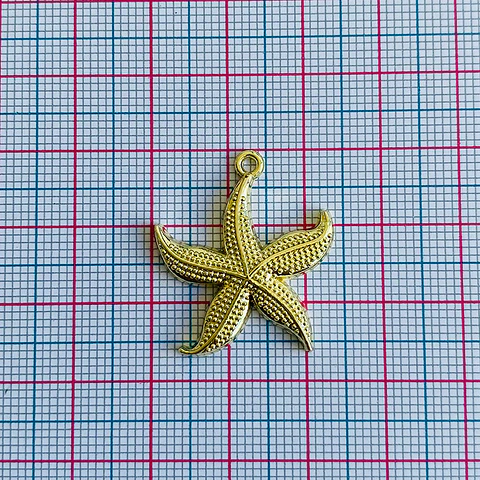 Dije Estrella de Mar Texturizada • Cover Gold • 22x26 mm